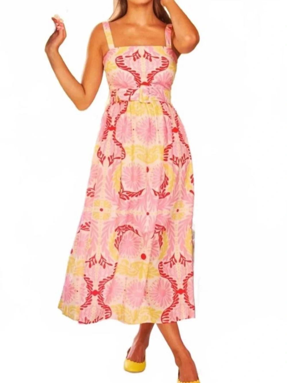 SHERIDAN FRENCH san miguel midi dress in mimosa Jardin 
AH6